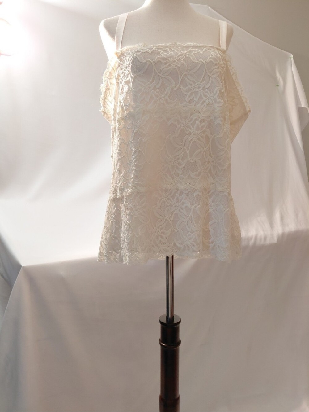 Women's Cream Coldwarer Creek Lace Camasole Top Size 1X NEW WITH TAGS